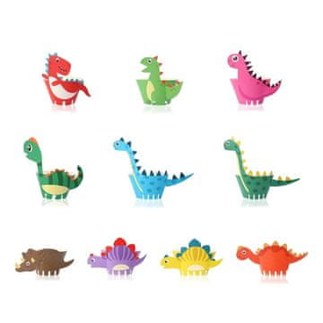 Papilote za kosu s motivom dinozavra, 10 kom