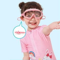 JOJOY® Dječje HD naočale za plivanje, anti-fog leće, vodonepropusno brtvljenje, podesiva traka | FROGGLE, roza