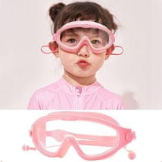 JOJOY® Dječje HD naočale za plivanje, anti-fog leće, vodonepropusno brtvljenje, podesiva traka | FROGGLE, roza