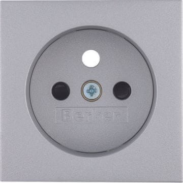 BE Prednja ploča s kontaktnim poklopcima za utičnicu s uzemljenjem, mat aluminij, lakiran
