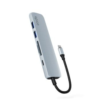 EPICO USB-C priključna stanica, HDMI 8K, 6-u-1, svijetloplava