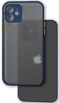 OKVIR FUTROLE SA ZAŠTITOM ZA KAMERU ZA APPLE IPHONE 12 MAT TAMNOPLAVA + STAKLO