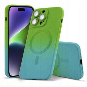 FUTROLA ZA iPhone 12 OMBRE MAGSAFE OJAČANA ZELENA FUTROLA + STAKLO
