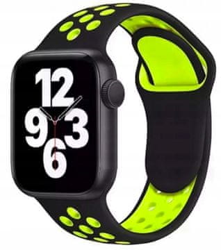 SPORTSKI REMEN ZA APPLE WATCH 1 2 3 4 5 6 SE 42/44 MM CRNA - LIME