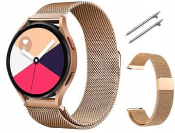 ČELIČNI REMEN ZA SAMSUNG GALAXY WATCH PRO ACTIVE 2 20 MM - RUŽIČAsto ZLATNA