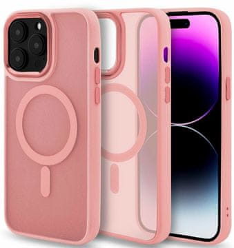 MAGSAFE STRAŽNJA ZAŠTITNA FOLIJA ZA APPLE IPHONE 14 PRO ROZA FUTROLA + STAKLO