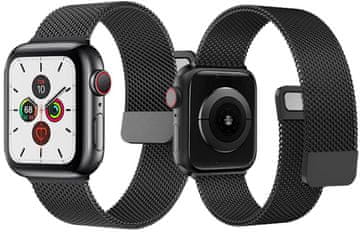 REMEN ZA APPLE WATCH 3/4/5/6/7/8/9/SE NARUKVICA ČELIK 42/44 MM CRNA