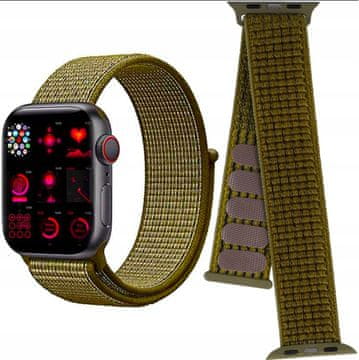 REMEN ZA APPLE WATCH 1/2/3/4/5/6/7/8/9/SE 42/44 MM MASLINASTO BOJA MATERIJAL