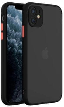 FUTROLA ZA APPLE IPHONE 12 SA ZAŠTITOM ZA KAMERU MAT CRNA + STAKLO