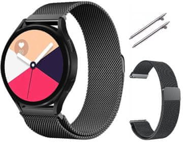 ČELIČNA NARUKVICA ZA SAMSUNG GALAXY WATCH ACTIVE 2 20 MM - CRNA