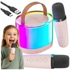 RGB BEŽIČNI ZVUČNIK MIKROFON BLUETOOTH KARAOKE SET 2 MIKROFONA