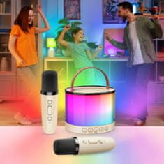 RGB BEŽIČNI ZVUČNIK MIKROFON BLUETOOTH KARAOKE SET 2 MIKROFONA