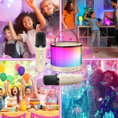RGB BEŽIČNI ZVUČNIK MIKROFON BLUETOOTH KARAOKE SET 2 MIKROFONA