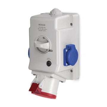 SCAME OPTIMA-COMBI 3P+N+E 32A + 2x230V nadžbekna utičnica s 0-1 prekidačem
