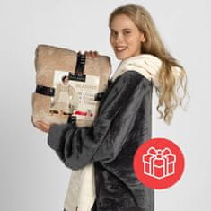 Svilanit Deka s kapuljačom i rukavima, 100% poliester, Coffee Hour