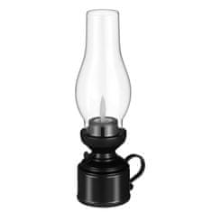 HOME & MARKER® LED vintage petrolejska lampa s efektom plamena, baterijski rad, dekorativna ambijentalna rasvjeta | VINTALUM, crna