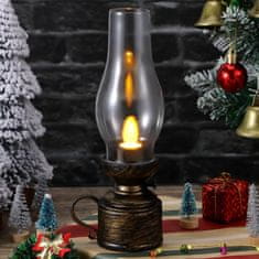 HOME & MARKER® LED vintage petrolejska lampa s efektom plamena, baterijski rad, dekorativna ambijentalna rasvjeta | VINTALUM, crna