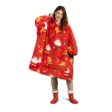 Svilanit Deka s kapuljačom i rukavima, 100% poliester, Xmass Joy