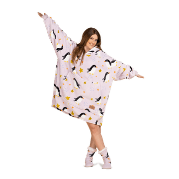 Svilanit Deka s kapuljačom i rukavima, 100% poliester, Winter Pengu