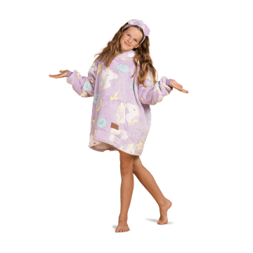 Svilanit Dječja dekica s kapuljačom i rukavima, 100% poliester, Dreami Corn