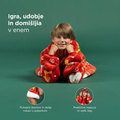 Svilanit Dječja dekica s kapuljačom i rukavima, 100% poliester, Xmass Joy