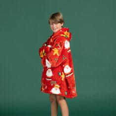 Svilanit Dječja dekica s kapuljačom i rukavima, 100% poliester, Xmass Joy