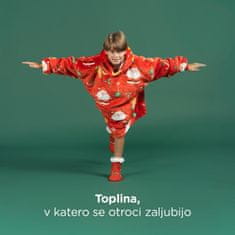 Svilanit Dječja dekica s kapuljačom i rukavima, 100% poliester, Xmass Joy