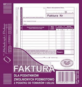 RAČUN ZA POREZNO OSLOBOĐENJE 2/3A5 204-4E