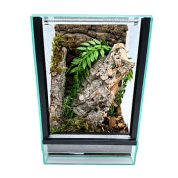 BIO Stakleni terarij s opremom 20x20x30cm set za drvene pauke