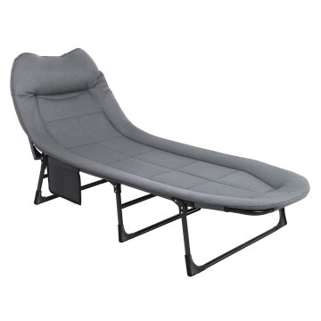 Aga Sklopivi ležaljka 2u1 Crna/Siva
