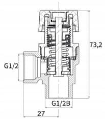Diamond SIGURNOSNI VENTIL 1/2' x 1/2"" 2,5 BAR ŠIROKOZNI