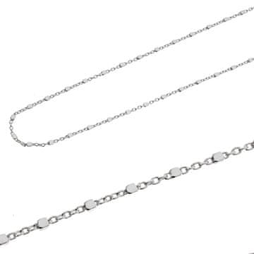 Srebrni Ankier+lančić za gležanj, duljine 45 cm