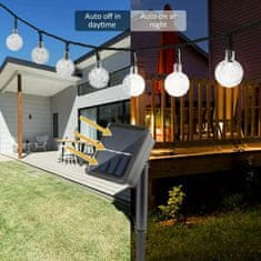HOME & MARKER® Vanjska svjetlosna girlanda 7,5 m s 25 žarulja, dekorativne lampice tople svjetlosti za vrt i terasu | YARDBULBS, bijela