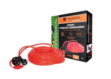 EG Produžni kabel s jednom utičnicom, profesionalni vrtni, 3x1,5 mm, IP20, H05VV-F, s uzemljenjem, CE certifikat / 10M,