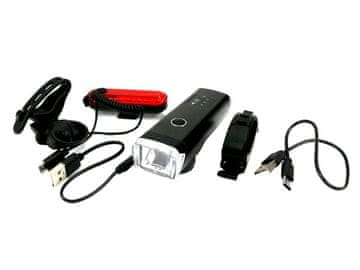 EG Set svjetala za bicikl, prednja LED svjetiljka od 2000 mAh i stražnja LED svjetiljka s USB punjivom baterijom od 150 mAh i sirenom