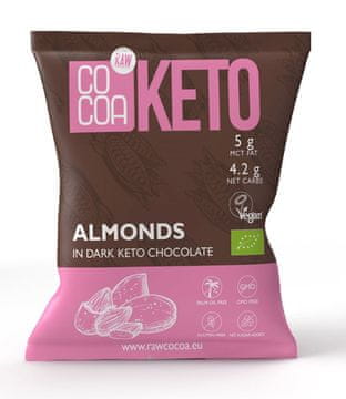 Cocoa+ KETO Bademi u tamnoj čokoladi, bez šećera, 70 g