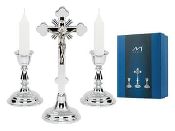 Amorelie Tradicionalni set božićnih pjesama, veliki, srebrni, kromirani, 20,5 cm