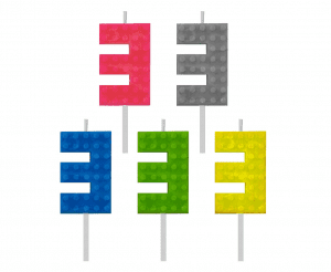 GoDan Rođendanska svijeća Blocks, broj 3, visina 5,5 cm
