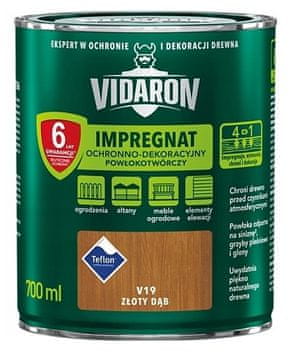 VIDARON ZAŠTITNI I DEKORATIVNI IMPREGNACIJSKI PREMAZ ZLATNI HRAST V19 0,7L