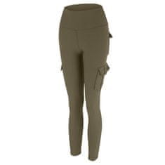 VIVVA® Cargo tajice s džepovima – visoki struk, rastezljive, za jogu i fitness | CARGOFIT, zelena, S/M