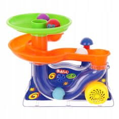 LandToys Fontana s lopticama, staza za loptice, tobogan za napuhavanje loptica, bacač loptica