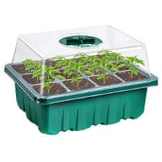 HOME & MARKER® Posuda za sadnice s pregradama – 12 rupa, prozračni poklopac, višekratna | PLANTURKA, zelena