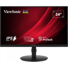 Viewsonic 61 cm/24 palcev (1920 x 1080) ViewSonic VG2408A 16:9 FHD IPS 5 ms 100 Hz HDMI VGA DP Zvočnik Pivot Črna