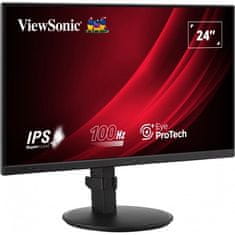 Viewsonic 61 cm/24 palcev (1920 x 1080) ViewSonic VG2408A 16:9 FHD IPS 5 ms 100 Hz HDMI VGA DP Zvočnik Pivot Črna