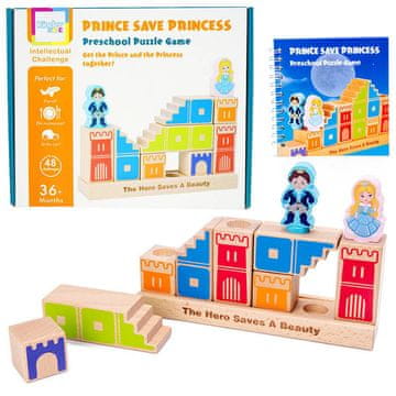 Izazovna igra s velikim drvenim blokovima: Princ spašava princezu