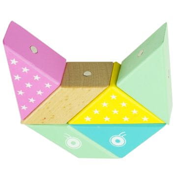 Drveni origami blokovi slagalice s magnetom MAČKA