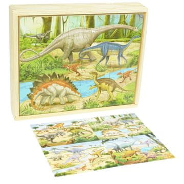 Drvena slagalica Dinosauri šarena 4-u-1 slagalica