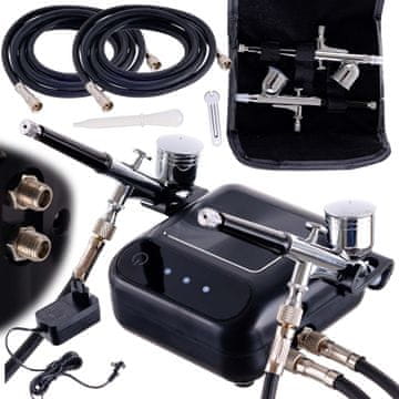 KOMPRESOR ZA ZRAČNU ČISTAČKU 2 MLAZNICE ZA ZRAČNU ČISTAČKU 0,3 MM SET S AUTOMATSKIM ZAUSTAVLJANJEM