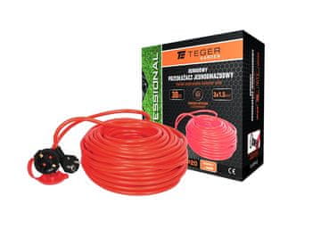 EG Produžni kabel s jednom utičnicom, profesionalni vrtni, 3X1,5 mm, IP20, H05VV-F, s uzemljenjem, CE certifikat / 30M,