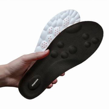 Stepease Ortopedski ulošci s masažnim točkama za ublažavanje boli, potpora svoda, prilagodljivo rezanje | STEPEASE crna